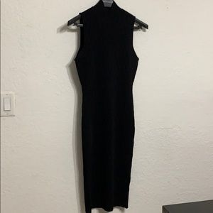 Black Ribbed Marciano Midi Dress Size Medium